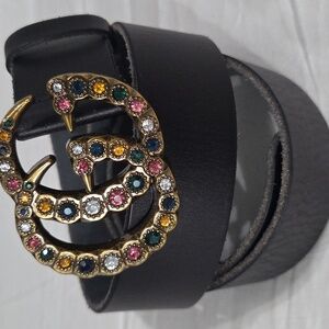 Gucci Gem Belt Leather GG Buckle